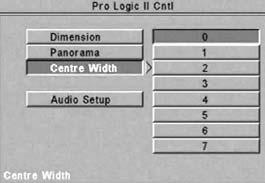 Se si sceglie questa modalità, è possibile regolare determinati parametri Dolby Pro Logic II nel menu Dolby PL II Cntl (vedere sotto). Film Modalità consigliata per la visione di DVD-Video.