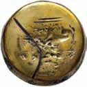 punzone dorato di una moneta di Siracusa qspl 50