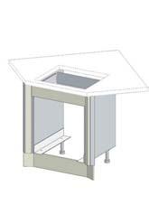 cassetto H 18 58,7 base per forno elettrico H 60 frontale superiore fisso H 12 N.B.: da utilizzare per top H 2 e per P.C.