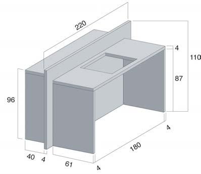 H 18 1 cestone H 36 bancone isola