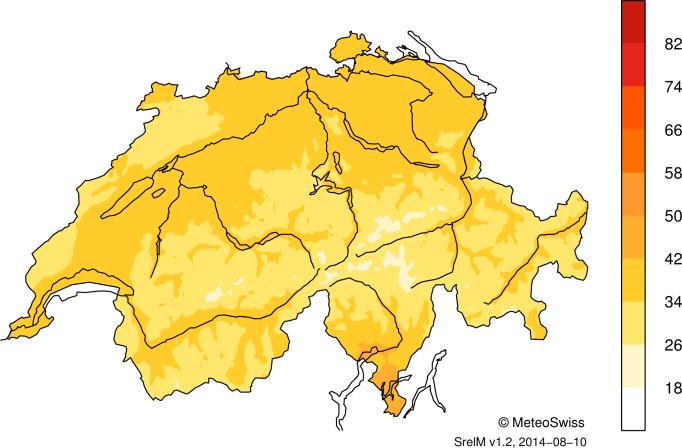 Distribuzione della temperatura, precipitazioni e soleggiamento per il mese considerato.