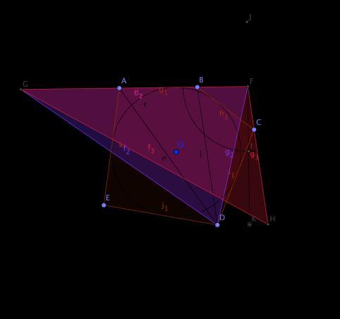 L area del cerchio Traccio la parallela alla base del triangolo Trovo l intersezione con la parallela di BD Unisco i punti formando un altro triangolo equivalente Disegno: La perpendicolare alla base
