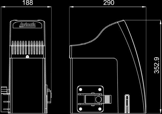 222 INFO TECNICHE ONDA 800E / 801E p 25 p 68 DIMENSIONI DELL ATTUATORE 200 46