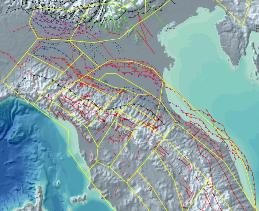 Cfr nuova zonazione e faglie attive/potenzialmente attive Cfr