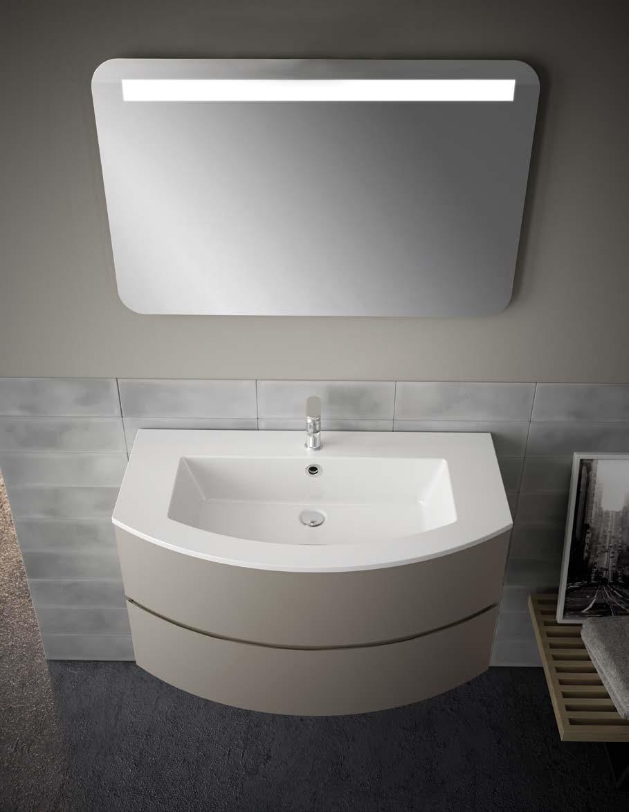 Lavabo in mineral marmo 70 90 35 35 20 sagomato, pensili cubo a giorno e con