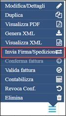 Invio singolo: Il cliente deve agire sul menù attivo sulla riga