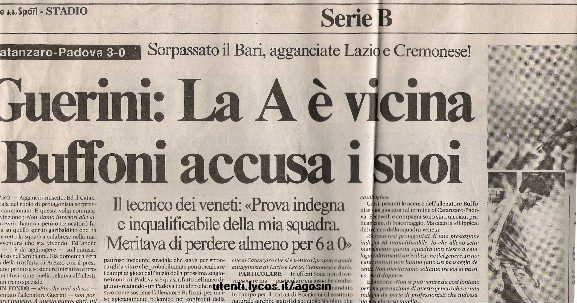 XVII Giornata 10/01/1988 And Rit XXXVI Giornata 05/06/1988 BOLOGNA 23 17 MESSINA 17 17 1-0 BARI SAMB.