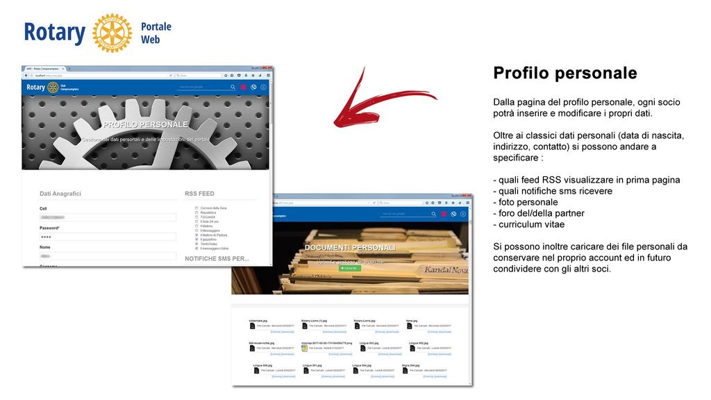 Profilo personale Dalla pagina del profilo personale, ogni socio potrà inserire e modificare i propri dati.