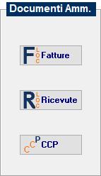 DOCUMENTI AMMINISTRATIVI Le tre voci si attivano in base alla selezione fatta nella sezione Dati Amministrativi: Fatture e Ricevute si attivano in alternanza.