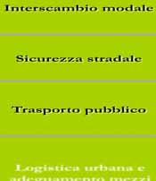 Attuazione PUT, arredo urbano e moderazione traffico Piste ciclabili urbane e pedonali Controllo accessibilità centro storico e ZTL Parcheggi e organizzazione sosta Efficientament o mezzi privati