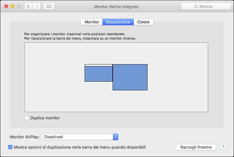 Mac OS Per modificare le impostazioni dello schermo nei sistemi Mac OS procedere come indicato di seguito. 1.