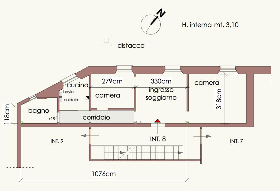 4.1 - Dati tecnici: Dai rilievi effettuati in loco, e restituiti nella planimetria elaborata in scala 1:100 posta in All.