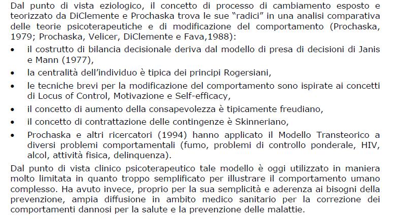 Modello transteoretico degli stadi del