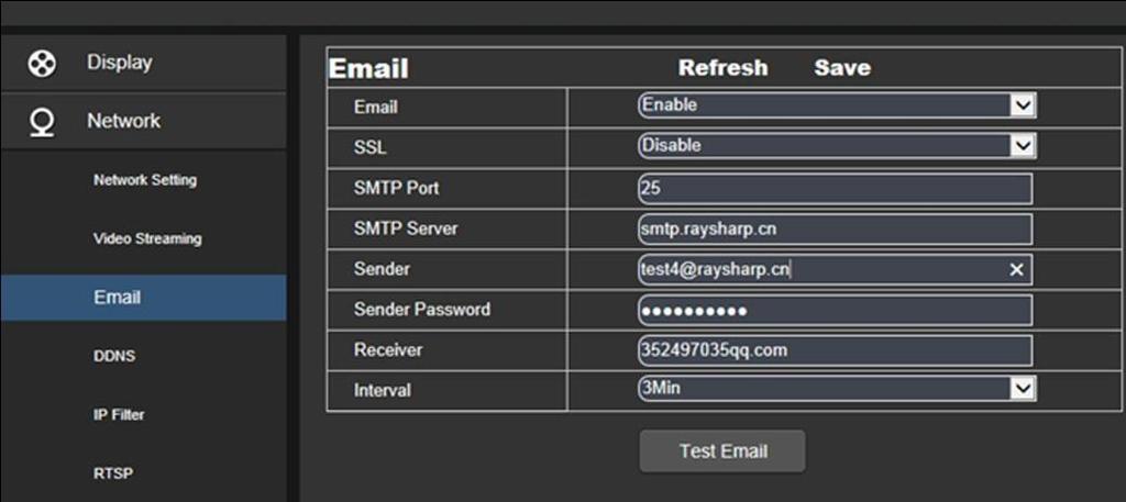 Destinatario (Receiver): Indirizzo Email del destinatario. Intervallo: Intervallo d invio tra una Email e l altro.