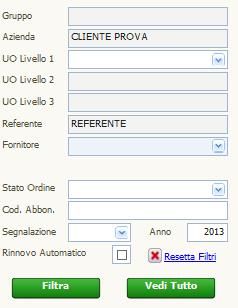 Gli abbonamenti rinnovati possono essere visibili, resettando i filtri e inserendo l anno nuovo, nella parte a sinistra dello schermo (fig.29) Fig.