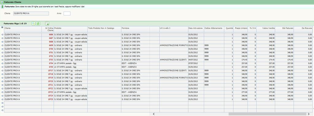 L inserimento di nuovi abbonamenti dovrà essere effettuato come riportato al punto 1.5. Le variazioni devono sempre essere indicate come al punto 1.