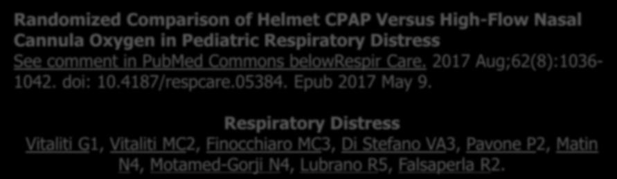 tra HFNC Distress e CPAP in lunghezza del See comment in PubMed