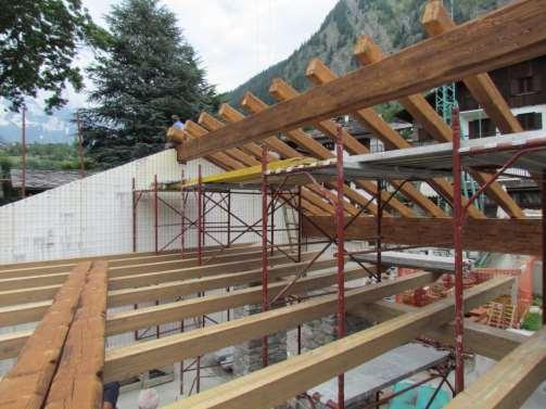 cassero con travi in legno Predisposizione del