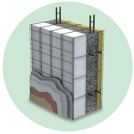 Materiale d inserzione con funzione di isolante/cassero EPS, NEOPOR, XPS, lana di vetro, lana di roccia, sughero, legno mineralizzato, faesite, MDF.