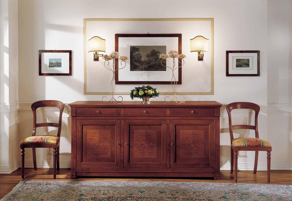 RICHARD DE PAVÈ ART. 2/252 Credenza 3 ante intarsiate 3 cassetti Sideboard 3 panels with inlay 3 drawers ART.