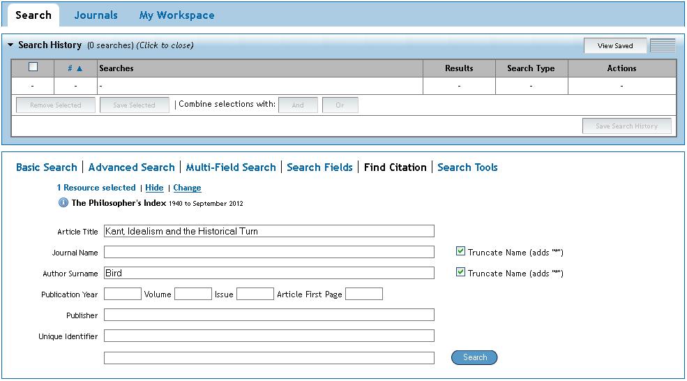 4.5 Find citations Permette di controllare la correttezza di una citazione bibliografica o di