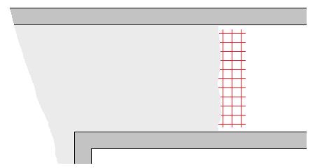 Fig. 2: inserimento della rete di rinforzo in caso di ripresa di getto Sopra delle tubazioni o delle canalizzazioni è necessario armare con una rete di filo sottile a maglie esagonali (spessore