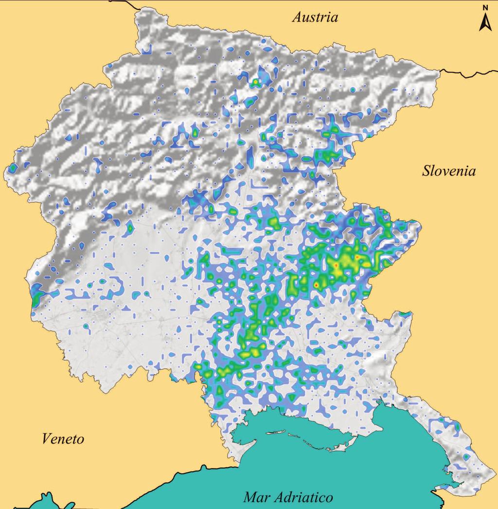 Questo fronte sembra entrare sul Friuli Venezia Giulia intorno alle ore UTC del 9, quando il radiosondaggio di Udine Campoformido misura il massimo d instabilità potenziale del periodo (CAP=11 J/kg,