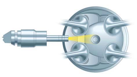 Gestione del motore Esercizio a carica stratificata Perché sia possibile l esercizio a carica stratificata, è necessario che iniezione, geometria della camera di combustione e la fluodinamica nel