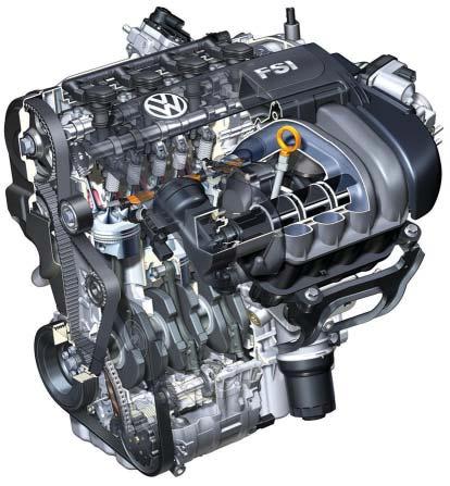 Meccanica del motore Il motore FSI di 2,0 l/110 kw con tecnologia a quattro valvole Il motore FSI di 2,0 l/110 kw venne adottato nel febbraio 2003 per la Audi A3.