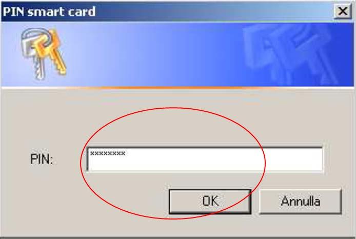 Inserita la smart card, verrà chiesto all utente di selezionare il certificato digitale che intende