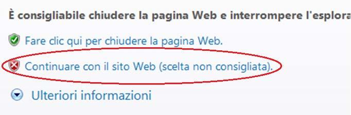 Inserire nome username e password La schermata riportata di