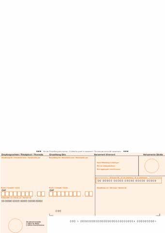 Polizza di versamento Via Esempio, 6900 Lugano Numero conto: 6000000000 Data di fatturazione 28.11.2017 Pagabile entro 18.12.