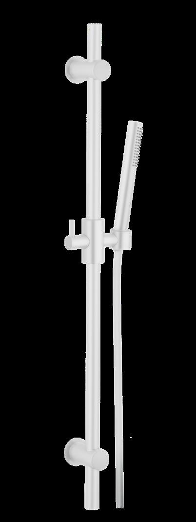 Round sliding rail, in brass Ø 20 mm, with flexible cm 150 and abs handshower.