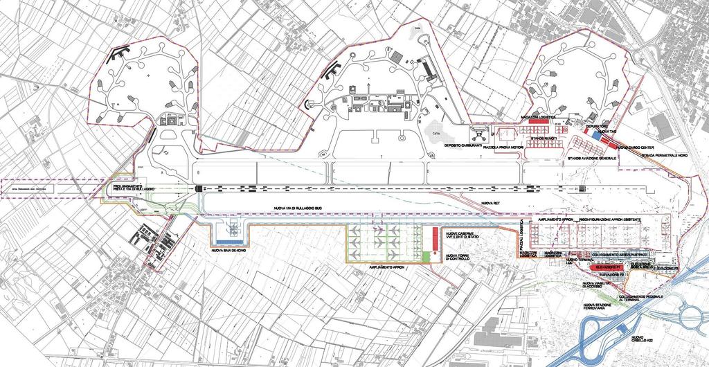 Una qualsiasi nuova aerostazione dell Aeroporto andrebbe realizzata al centro della pista, per motivi logistici e dove aree destinate agli usi aero militari sono poco utilizzate e prima o poi