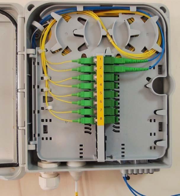 Scatola di Terminazione Ottica di Montante Pigtail giuntati con le fibre del cavo