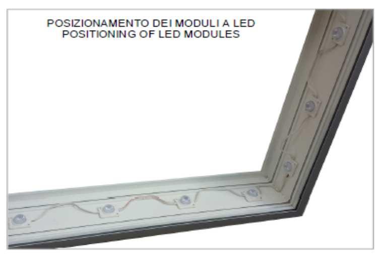 HML1 POWER ALUX - 1,5 W Moduli con 1 LED SMD - con lente per insegne bifacciali POSIZIONAMENTO DEI MODULI A LED TABELLA MISURE INDICATIVE PER IL POSIZIONAMENTO DEI MODULI Misure Box 100x150x17 cm