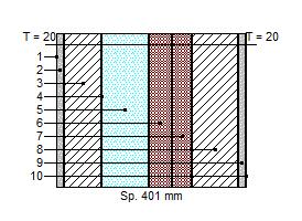 Scheda: MR3 CARATTERISTICHE TERMICHE E IGROMETRICHE DEI COMPONENTI OPACHI Codice Struttura: Descrizione Struttura: TAMP_ESTE Tamponatura in argilla espansa e lana di vetro N.