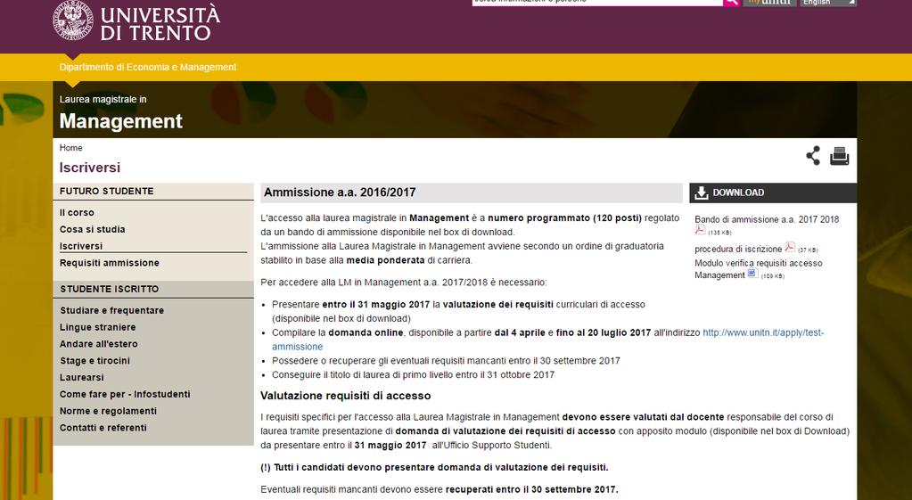 Iscrizione Pubblicazione Bandi http://offertaformativa.