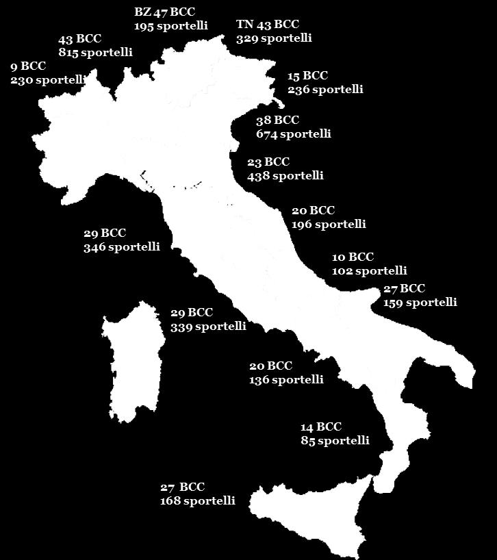 IL CREDITO COOPERATIVO Dicembre 202 394 BCC-CR 55% delle banche operanti in Italia 4.