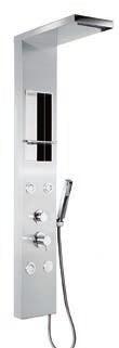 AISI 304, 4 funzioni selezionabili, getti orizzontali massage, doccetta, soffione effetto cascata, flessibile in acciaio inox doppia aggraffatura, estensibile cm 150 200 0000544 1 BROADWAY - Colonna