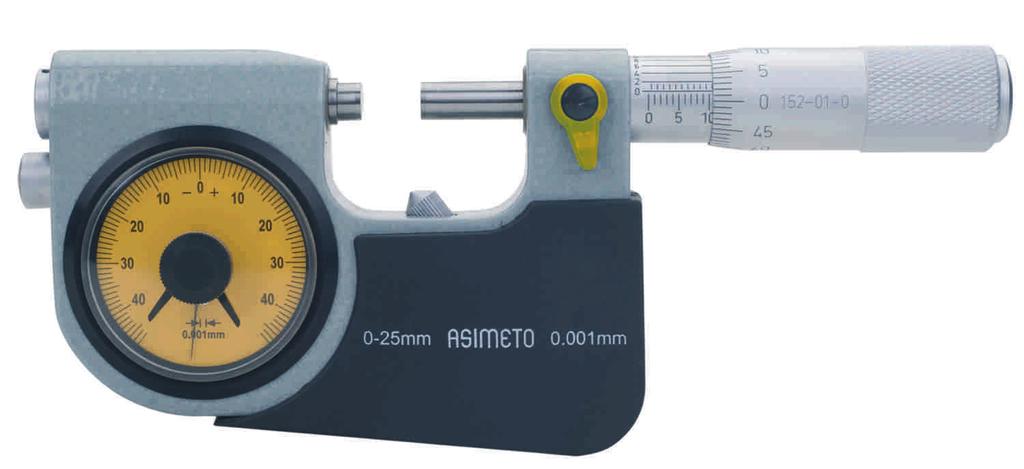 265,00 MICROMETRI CON COMPARATORI Leva tastatrice Lettura 0,001 mm Battuta a pulsante Graduazione 0,002 mm di misura +/- 0,04 mm
