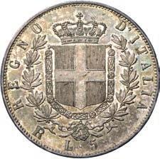 5 Lire 1878 Roma.