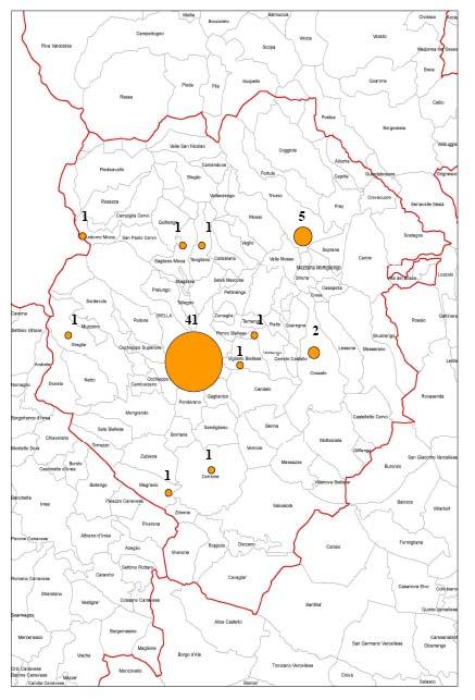 2. La cooperazione del territorio Biellese Distribuzione dei soggetti che si occupano di