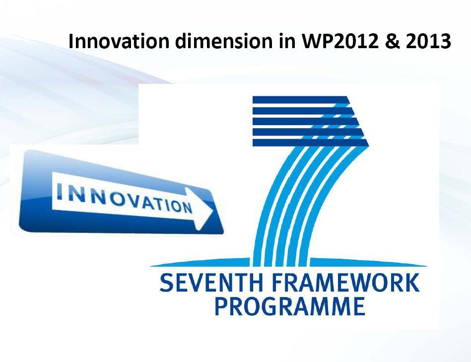 Ultimo bando 7PQ: verso H2020 Crisi: innovazione per far fronte alla crisi Horizon 2020: sottolinea il messaggio su innovazione - approccio più ampio (design, servizi, innov.