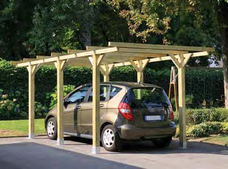 STRUTTURE Carport Rhyno New In legno di conifera impregnato in autoclave Pali lamellari sez cm.