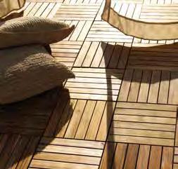 PAVIMENTAZIONI Pavimentazioni Posa: le mattonelle in legno vanno posizionate e avvitate ad una sottostruttura in legno impregnato in