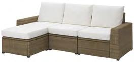 616.72 3 pz HÅLLÖ cuscino sedile 62 62 cm, beige 002.600.74 4 pz Divano 3 posti con poggiapiedi 654 (192.611.77) 223 82 cm, H 80 cm. H seduta 40 cm. SOLLERÖN braccioli, marrone, 2pz 103.864.