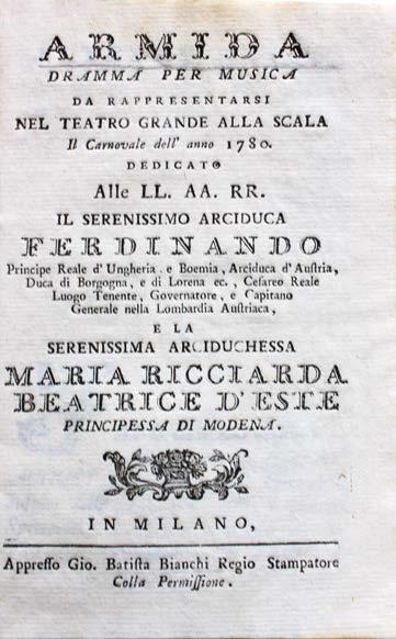 7. Il teatro alla Scala Armida, dramma