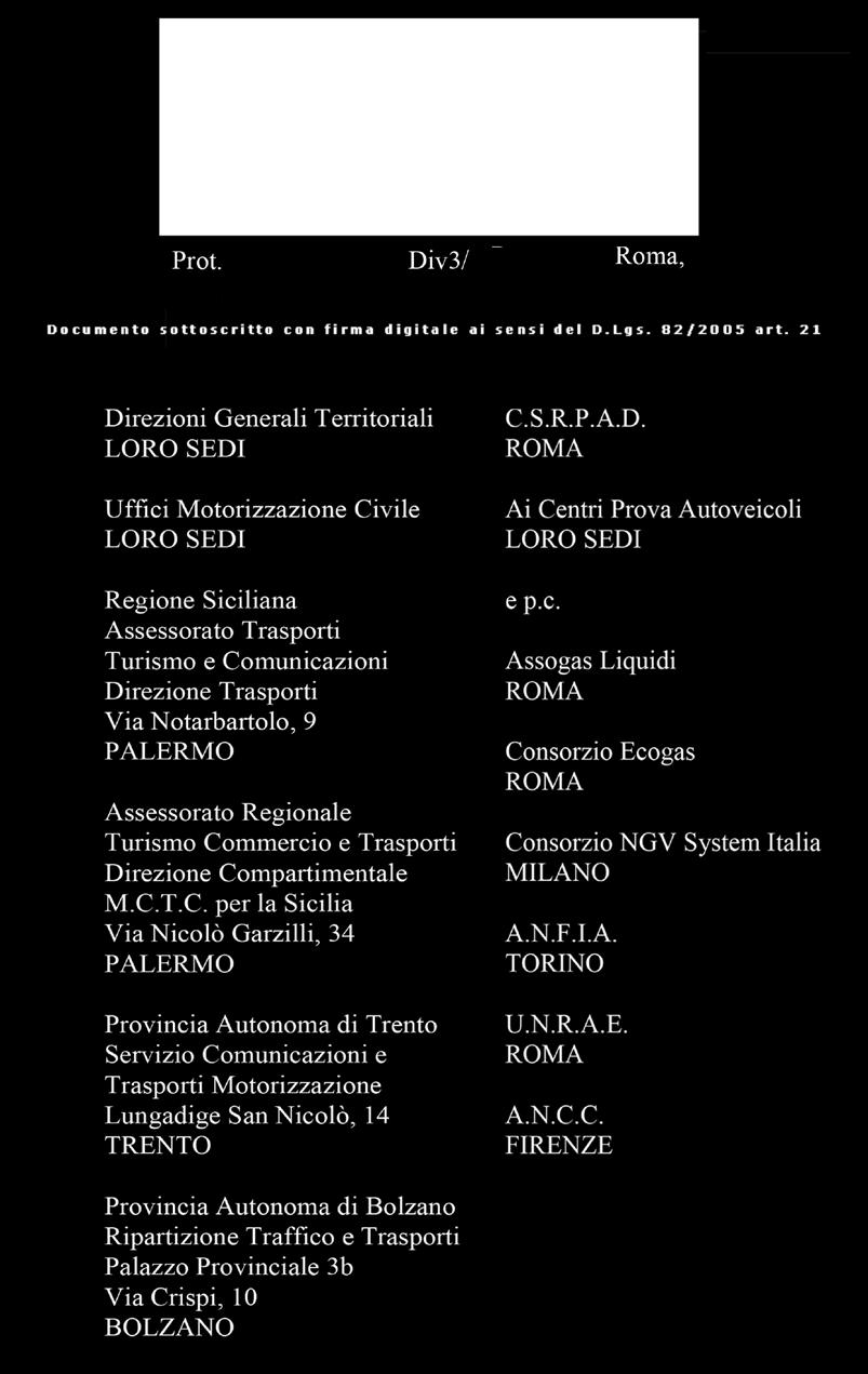 fornito chiarimenti circa l aggiornamento della Carta di Circolazione delle autocaravan