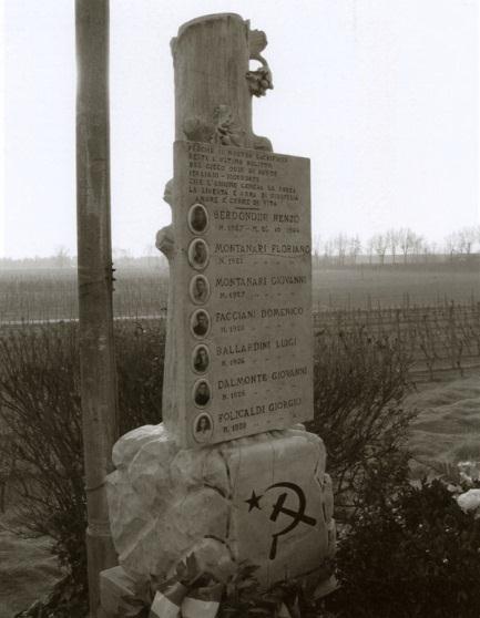 Cippo in memoria dei martiri del Senio Cippo commemorativo Localizzazione: Strada senza nome sull argine destro del fiume Senio che costeggia Via Confini a Levante ove questa interseca la Strada